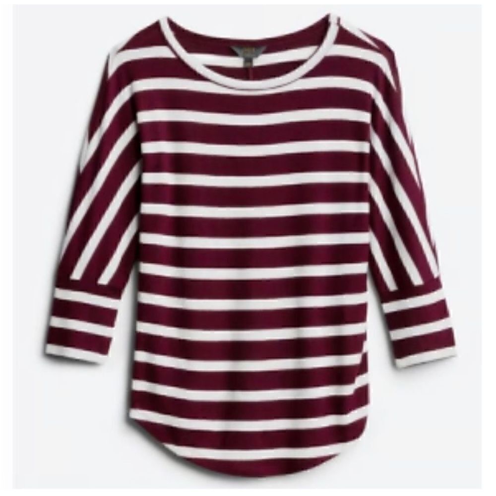 MIX 41‎ Hawthorn Burgundy Striped Corinna Dolan Top Small